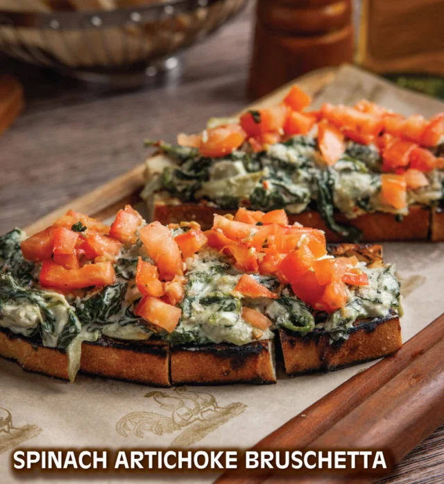 MAY CHEF’S FEATURES are here … Spinach Artichoke Bruschetta, Grilled Octopus, Smoked Salmon “Straw & Hay” Pasta, Grilled Pork Chops Peperonata, and Banana Pudding available the entire month. Or cozy up with our Potato, Leek & Bacon Soup, available today through the 14th and our Chicken Tikka Masala Soup, available starting the 15th through the end of the month.